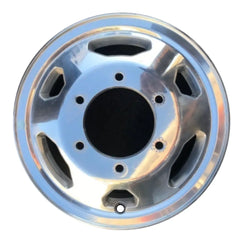16-inch Ford Transit OEM wheel ALY10284U80. Polished rim front view.