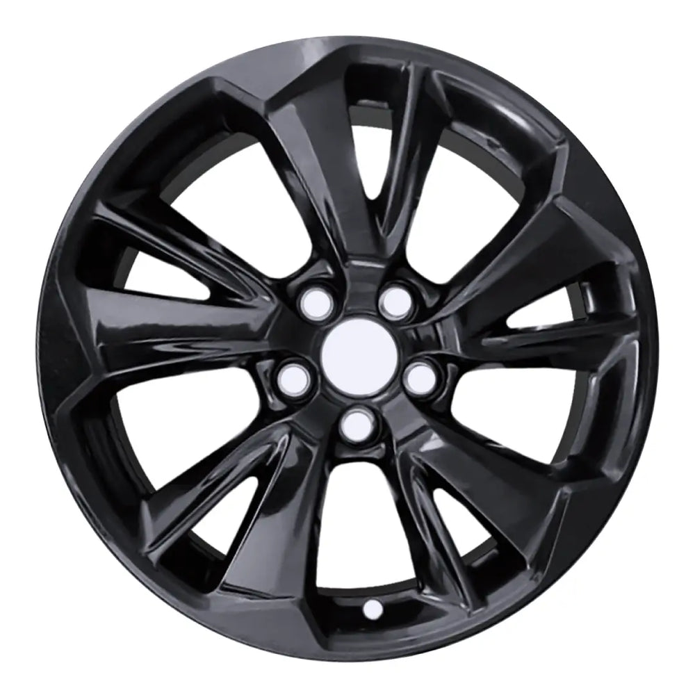 19-inch Honda Odyssey OEM wheel ALY10410U45. Black rim front view.