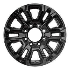 Front view of the 20" 2021-2023 Black GMC Sierra 2500 3500 wheel replacement ALY14026U45N replica rim 84742708