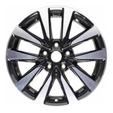 Front view of the 17" 2016-2018 Nissan Altima wheel replacement ALY62719U45N Black replica rim 403004af2a