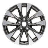 Front view of the 17" 2015-2020 Nissan Sentra wheel replacement ALY62730U35N Charcoal replica rim 403004fu3a