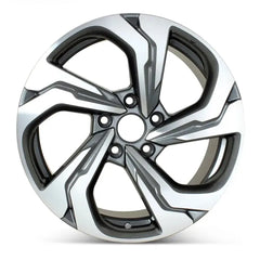 Front view of a 17x7.5" Honda Accord wheel replacement 2018-2021 replica rim 42800TVAAB2, 42800TVAAA2