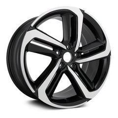 Angle view of the 19x8.5" Honda Accord Sport wheel replacement 2018-2022 Machined Black replica rim ALY64127U45N part 42700TVAA94