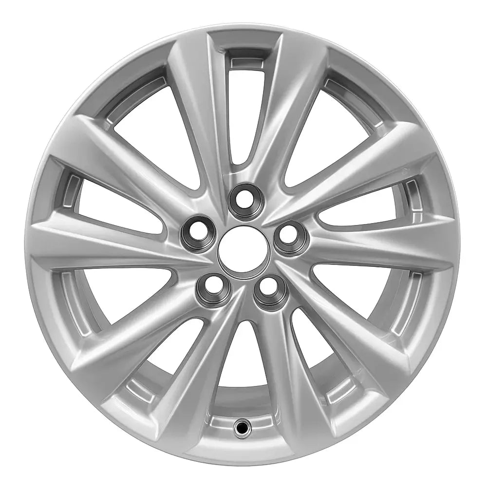 16-inch Toyota Corolla OEM wheel ALY69301U20. Silver rim front view.