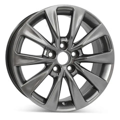 Angle view of the 17x7" hypersilver Toyota Camry wheel replacement 2015-2017 replica rim ALY75170U77N, 4261A06040, 4261A06050