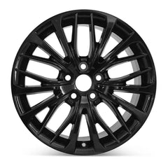 Front view of an 18" Toyota Camry wheel replacement 2018-2021 all Gloss Black replica rim ALY75221U46N 426110E610