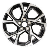 Front view of the 18x7 Machined Black 2018-2022 Toyota C-HR replica rim ALY75224U45N. Wheel replacement part 42611F4040