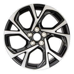 Front view of the 18x7 Machined Black 2018-2022 Toyota C-HR replica rim ALY75224U45N. Wheel replacement part 42611F4040