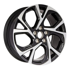 Angle view of the 18x7 Machined Black 2018-2022 Toyota C-HR replica rim ALY75224U45N. Wheel replacement part 42611F4040