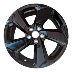 Front view of the 18x7 Black 2019-2021 Toyota Rav4 replica rim ALY75242U45N. Wheel replacement part 4261A0R060