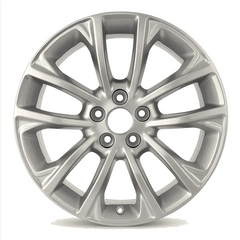 17-inch Jeep Cherokee OEM wheel ALY09201U20. Medium Silver rim front view on a white background