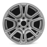 18-inch Jeep Wagoneer OEM wheel ALY09295U20. Silver rim front view.