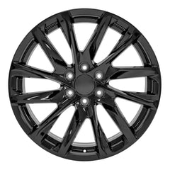 Front view of a 22x9 replacement Black wheel for Chevy Trucks replica rim 9511087