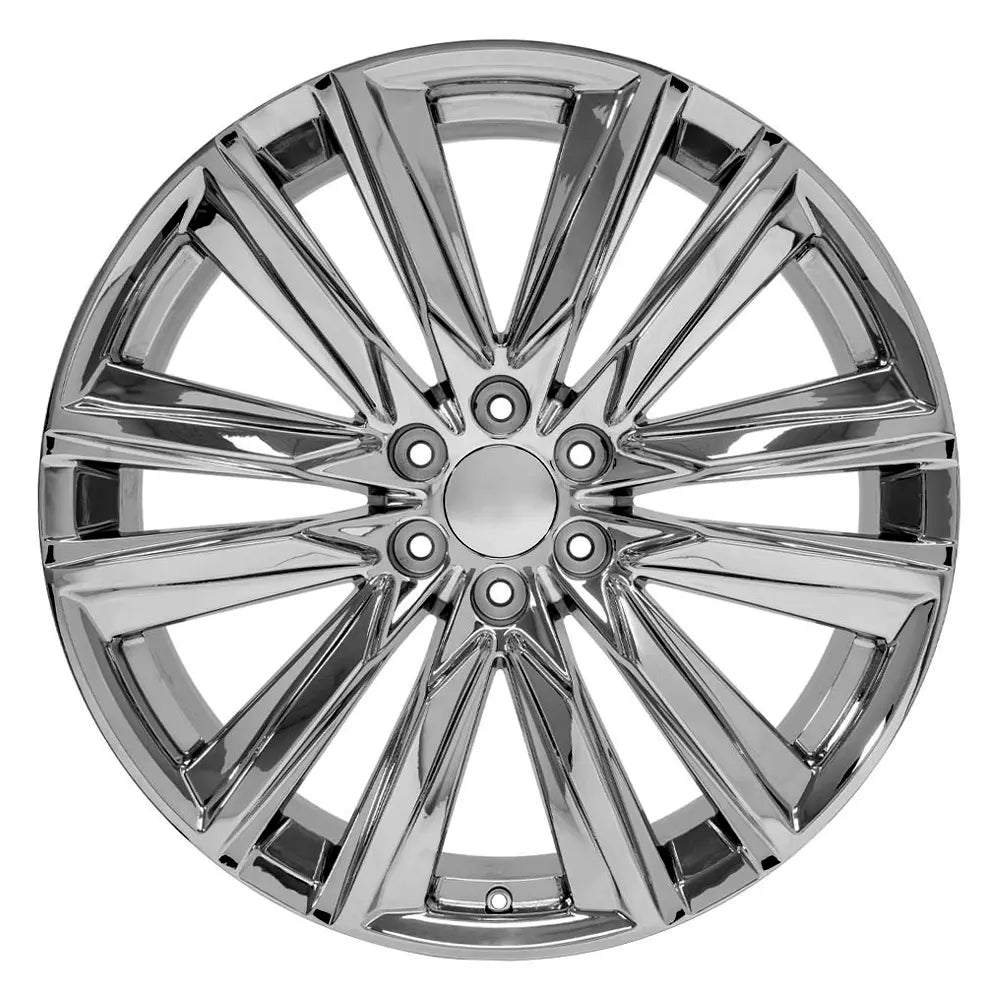 Front view of a 24x10 replacement Chrome wheel for GMC Trucks replica rim 9511137