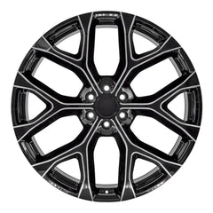 Front view of a 26x10 Machined Milled Black wheel replacement for Chevy Trucks replica rim 9511055
