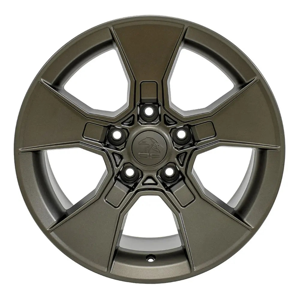 Front view of a 17x8.5 Bronze wheel replacement for Jeep Wrangler replica rim 9511044