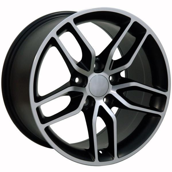 17" Black Machined wheel replacement for Chevy Corvette 1988-1996. Replica Rim 9507535