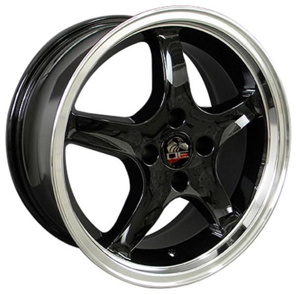 17" Black Machined wheel replacement for Ford Mustang 1979-1993. Replica Rim 8181859