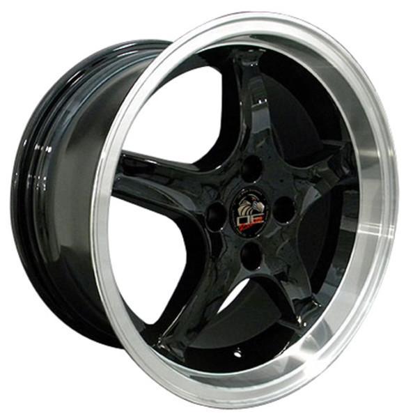 17" Black Machined wheel replacement for Ford Mustang 1979-1993. Replica Rim 8181863