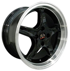 17" Black Machined wheel replacement for Ford Mustang 1979-1993. Replica Rim 8181863