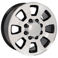 18" Black Machined wheel replacement for Chevy Avalanche 2500 2002-2007. Replica Rim 9504056