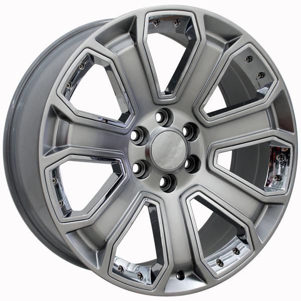 20" Hyper Black Chrome Inserts wheel replacement for Chevy C2500 1988-2000. Replica Rim 9489925