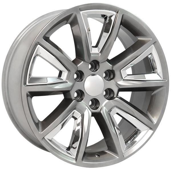 22" Hyper Black wheel replacement for Chevy Avalanche 2002-2013. Replica Rim 9507614