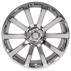 Front view of a 22x9 Chrome wheel replacement for Chrysler 300 replica rim 9457553