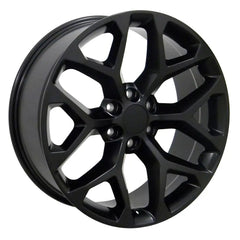 22-inch Black wheel replacement for Chevy Silverado. CV98B replica rim 22x9