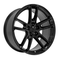 Angle view of a 20x9 Black wheel replacement for Dodge Challenger replica rim 9511045