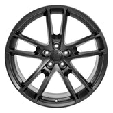 Front view of a 20x9 Black wheel replacement for Dodge Challenger replica rim 9511046