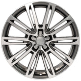 Front view of a 20x9 Machined Gunmetal wheel replacement for Audi A4 replica rim 9508112