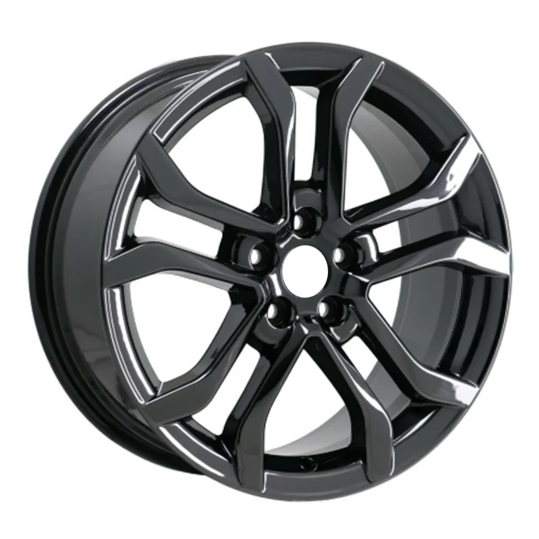 Angle view of a Black 18" Ford Fusion wheel replacement 10120 replica rim kstz1007e