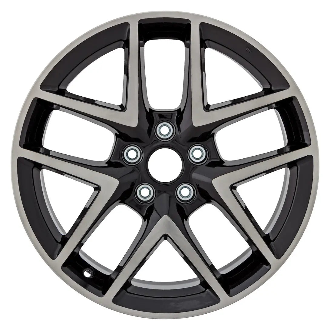 18-inch Honda Civic OEM wheel ALY10393U46. Black rim front view.