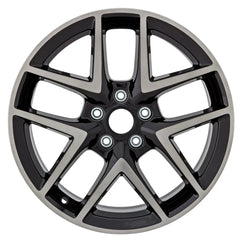 18-inch Honda Civic OEM wheel ALY10393U46. Black rim front view.