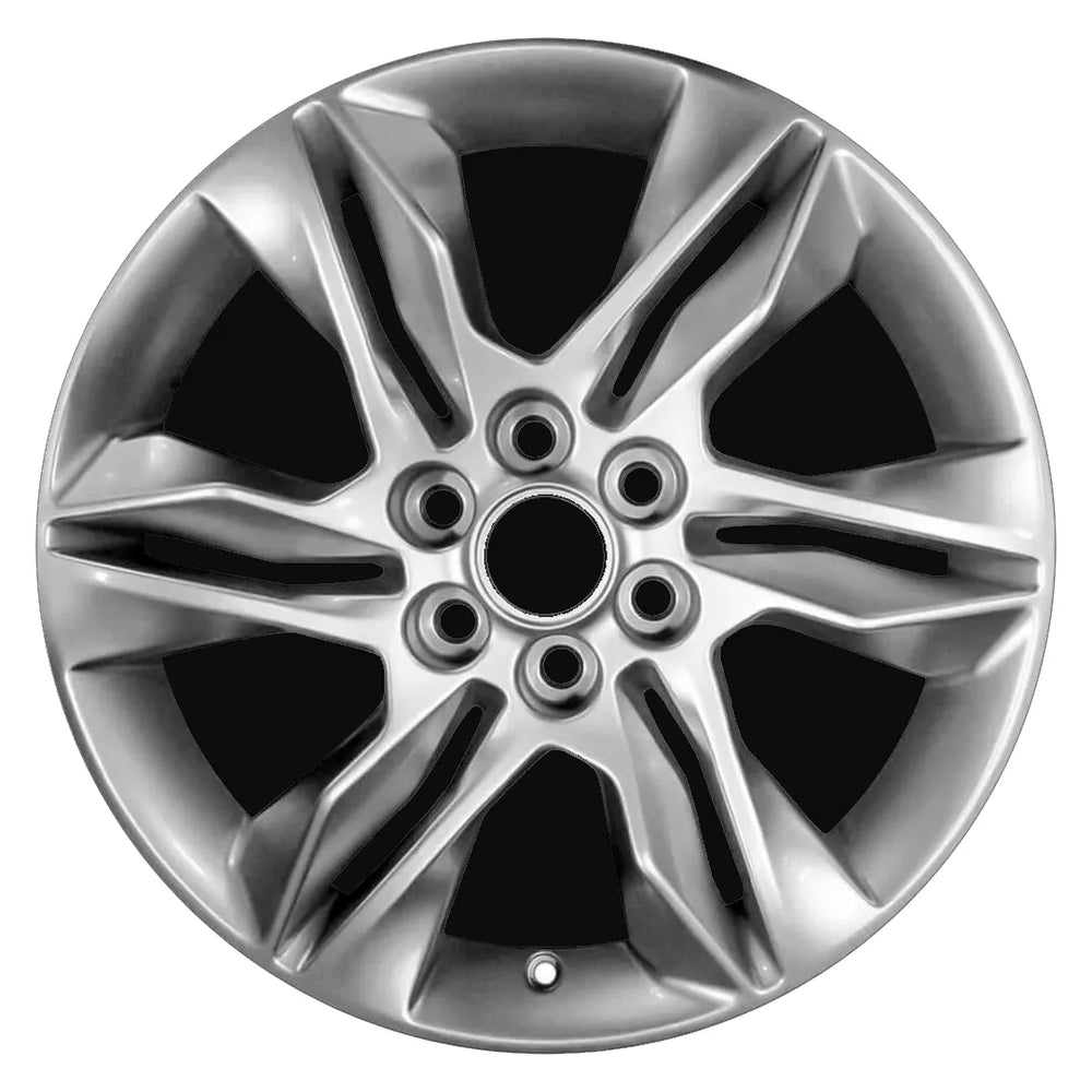 18-inch Chevy Blazer OEM wheel ALY14041U20. Sparkle silver rim front view.