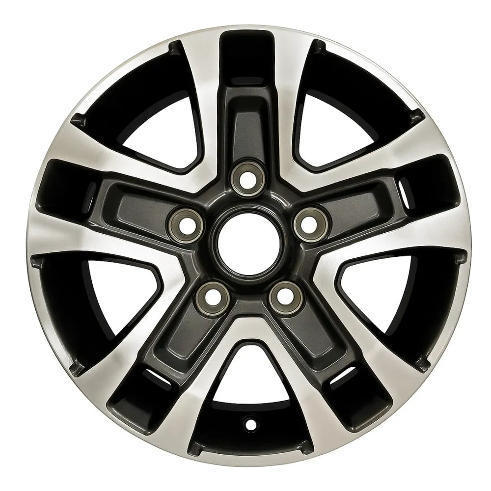 16-inch RAM Promaster OEM wheel ALY02217U45. Black rim front view.