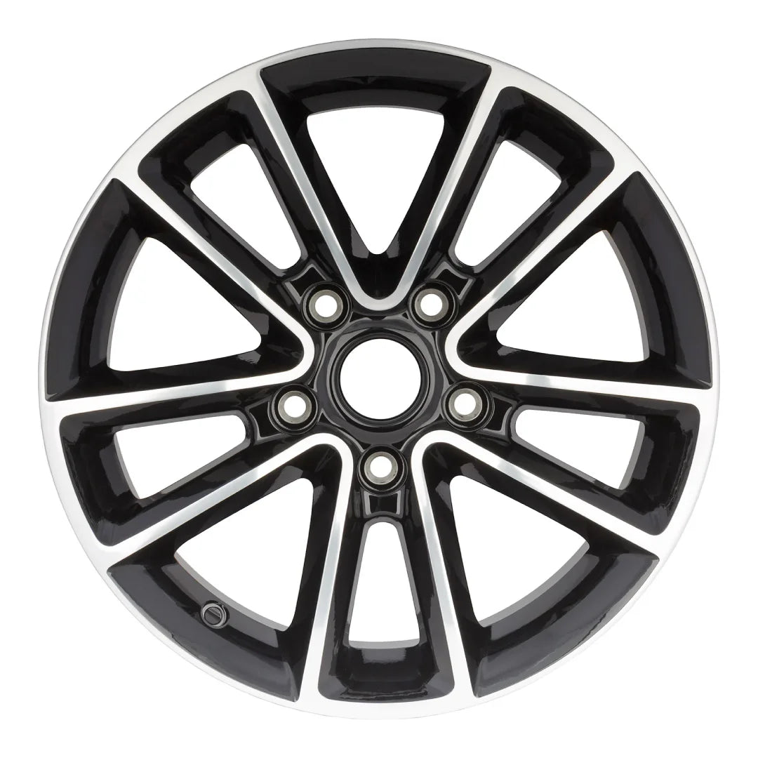 Front view of the 17-inch machined black Dodge Grand Journey wheel replacement 2020-2021 replica rim ALY02399U90N