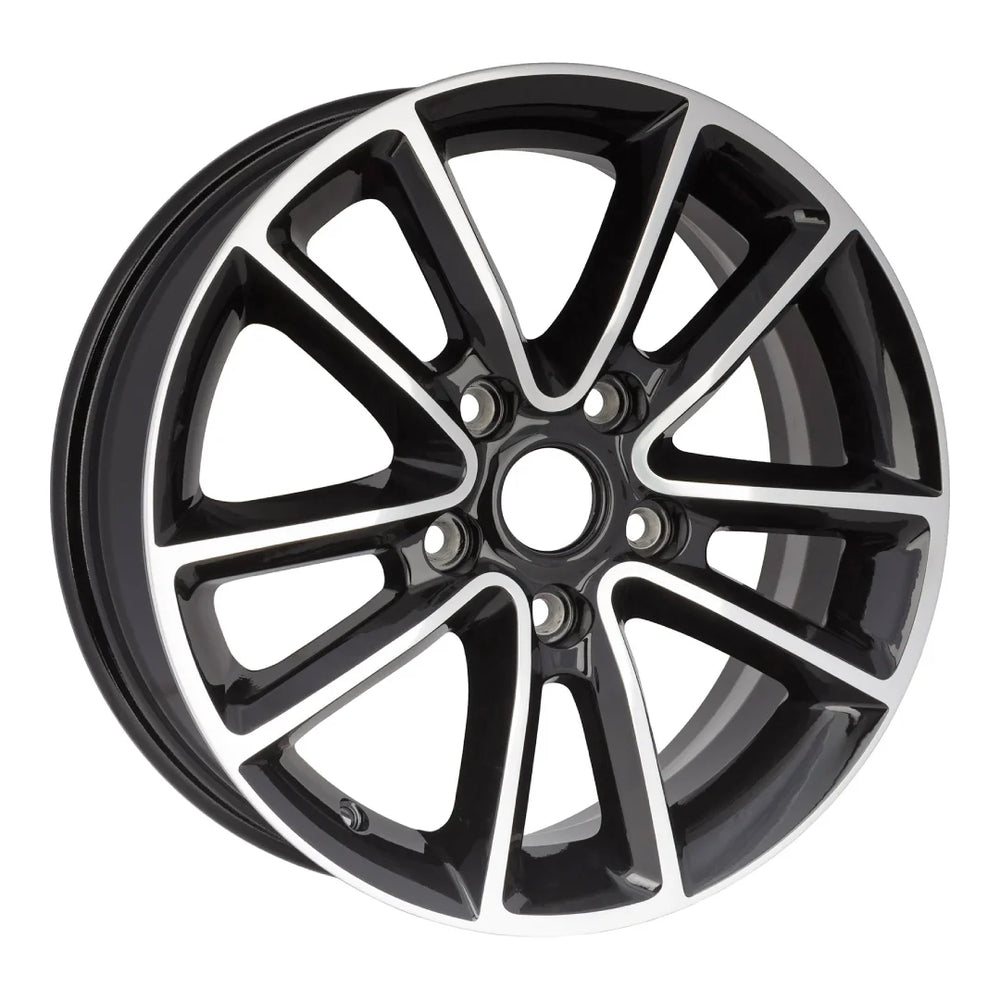 Angle view of the 17-inch machined black Dodge Grand Journey wheel replacement 2020-2021 replica rim ALY02399U90N