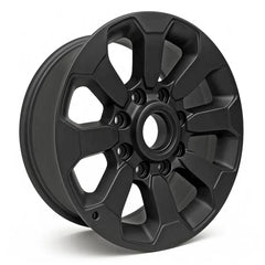 Angle view of the 1-in black Dodge Ram 2500 3500 wheel replacement 2017-2023 replica rim ALY02599U90N