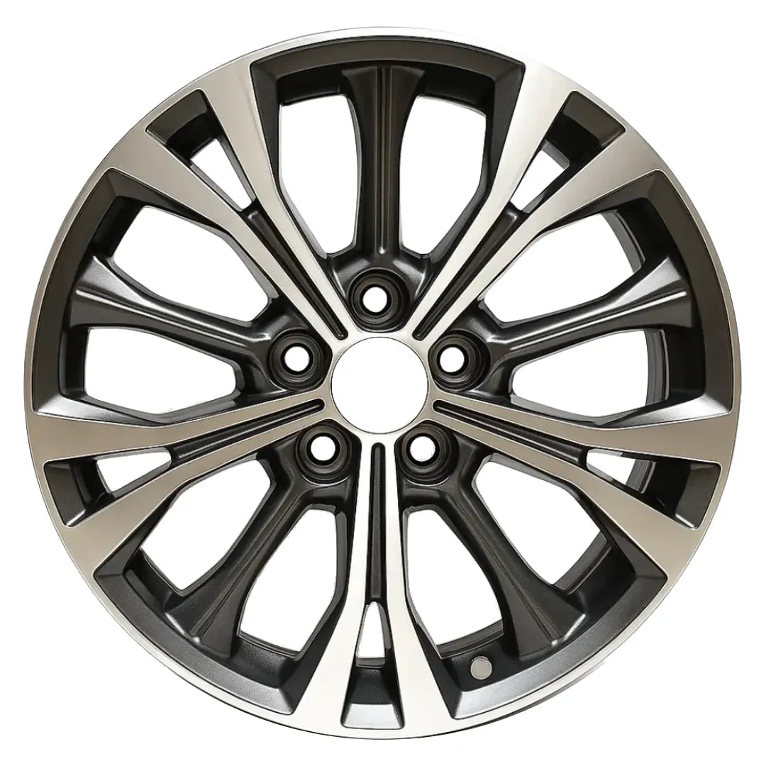 18-inch Buick Envision OEM wheel ALY04164U35. Charcoal rim front view.