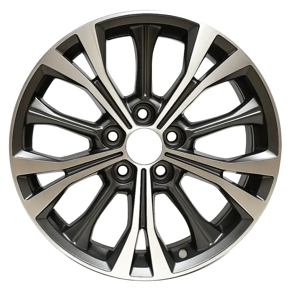 18-inch Buick Envision OEM wheel ALY04164U35. Charcoal rim front view.