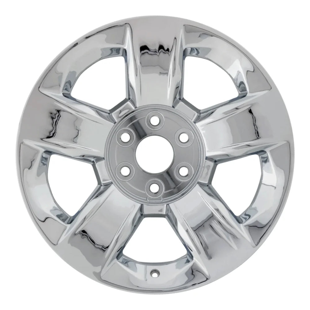 Front view of the 20" Chrome Chevy Silverado wheel replacement 2014-2020 replica rim ALY05651U85N