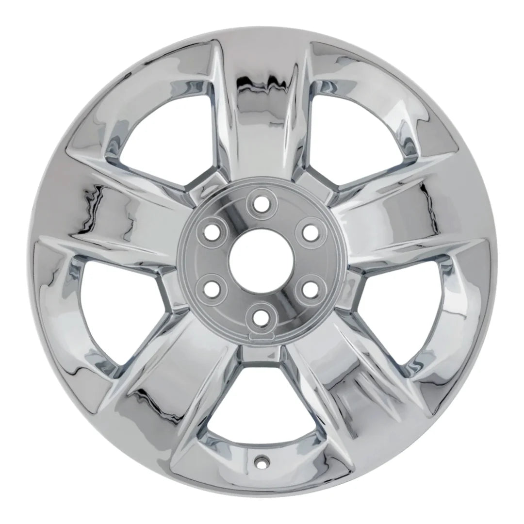 Front view of the 20" Chrome Chevy Silverado wheel replacement 2014-2020 replica rim ALY05651U85N