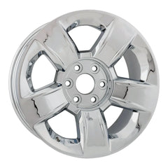 Angle view of the 20-inch Chrome Chevy Silverado wheel replacement 2014-2020 replica rim ALY05651U85N