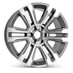 Angle view of the 22x9" GMC Yukon wheel replacement 2014-2020 replica rim ALY05822U35N, 23217243