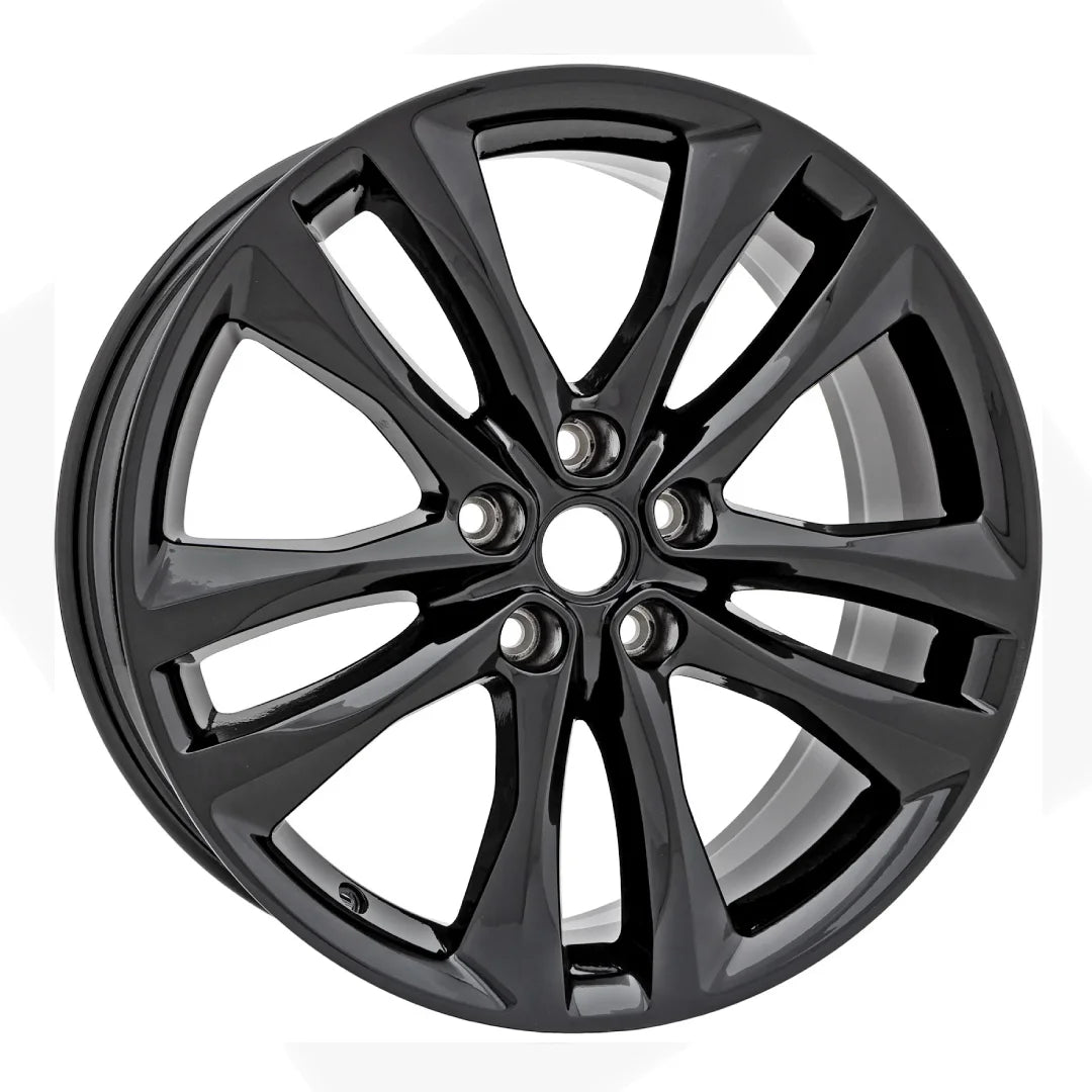 Angle view of the 19" Black Chevy Malibu wheel replacement 2018-2024 replica rim ALY05857U47N