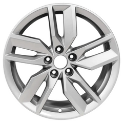 18-inch Audi Q5 OEM wheel ALY59096U20. Silver rim front view.