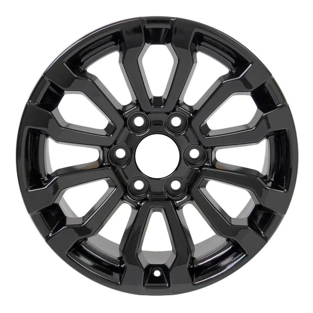Front view of the 18 GMC Trucks wheel replacement 2019-2022 black replica rim ALY05909U45N