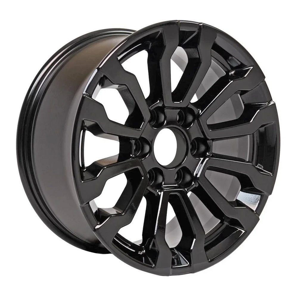 Angle view of the 18 GMC Trucks wheel replacement 2019-2022 black replica rim ALY05909U45N